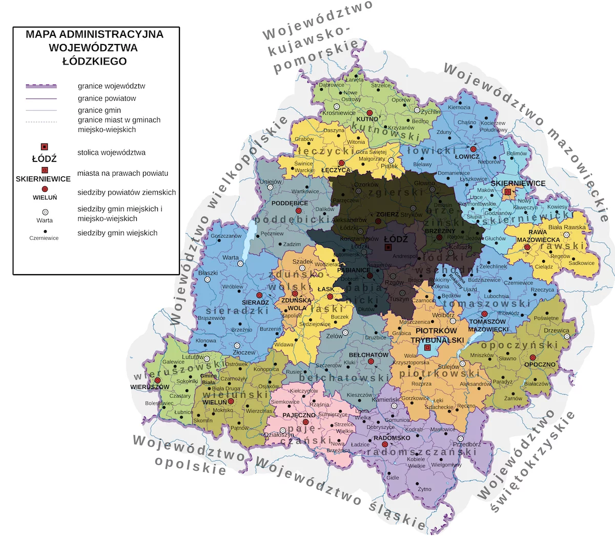 Mapa obszaru projektu Innowacyjny biznes II